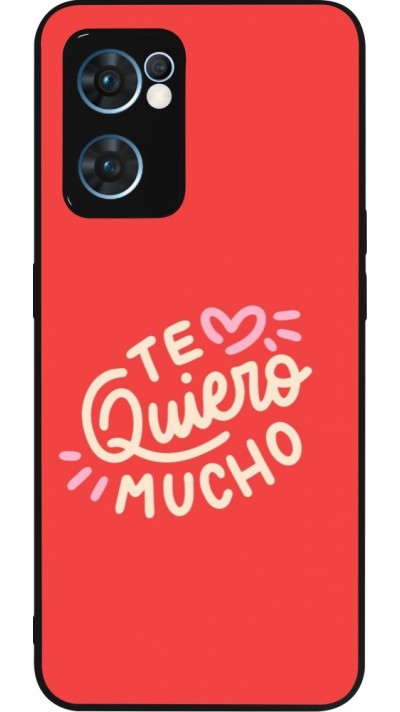 Coque OPPO Reno7 5G - Silicone rigide noir Saint Valentines Day 26 Te quiero mucho