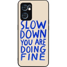 Coque OPPO Reno7 5G - Silicone rigide noir Slow down 2026