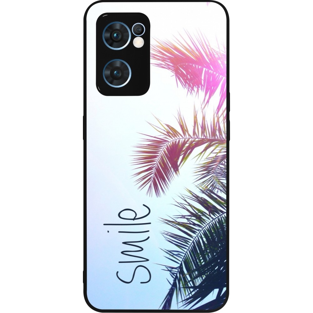 Coque OPPO Reno7 5G - Silicone rigide noir Smile 05