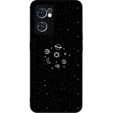 Coque OPPO Reno7 5G - Silicone rigide noir Space Doodle