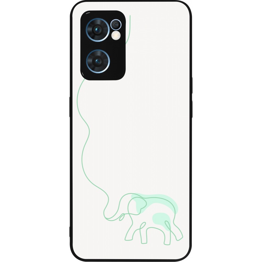 Coque OPPO Reno7 5G - Silicone rigide noir Spring 23 baby elephant