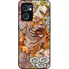 OPPO Reno7 5G Case Hülle - Silikon schwarz Spring 23 japanese tiger