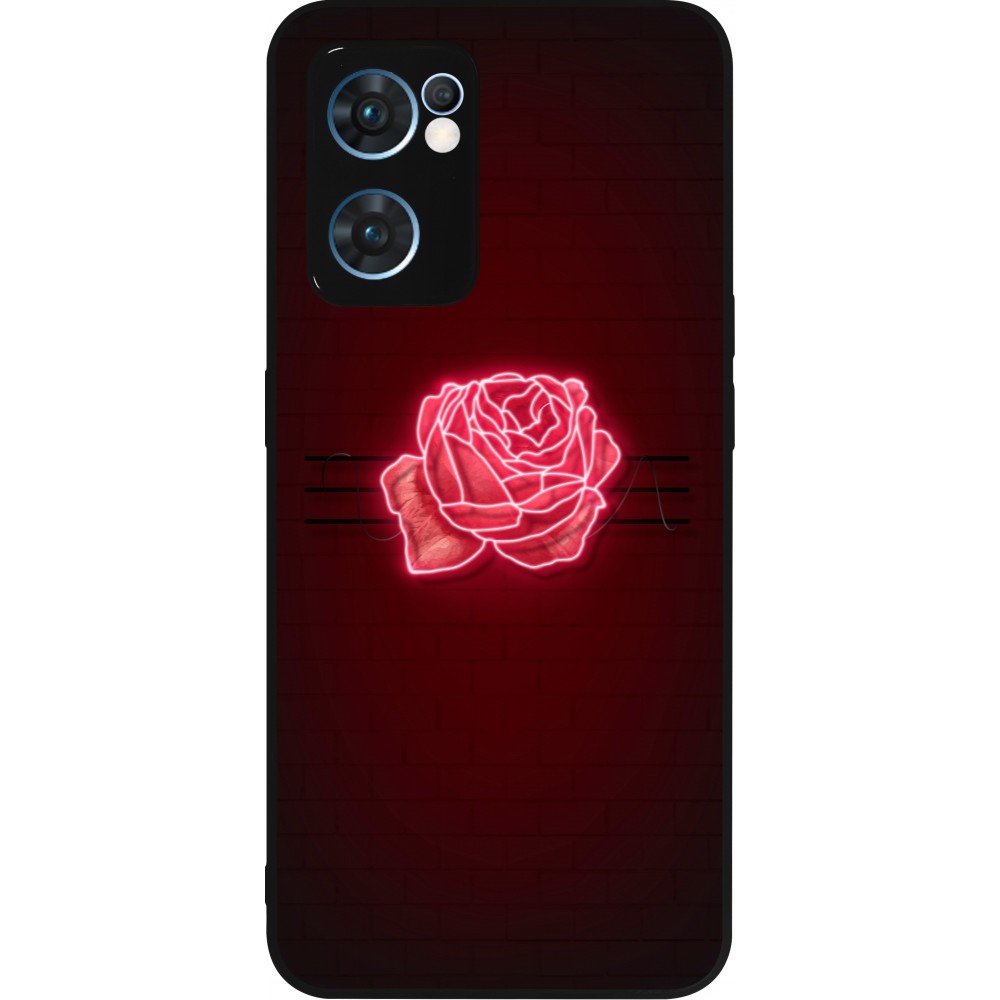 OPPO Reno7 5G Case Hülle - Silikon schwarz Spring 23 neon rose