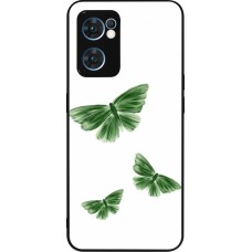 Coque OPPO Reno7 5G - Silicone rigide noir Butterflies 2026