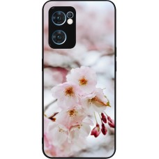 Coque OPPO Reno7 5G - Silicone rigide noir Cherry tree 2026