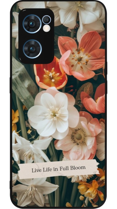 Coque OPPO Reno7 5G - Silicone rigide noir Full Bloom 2026