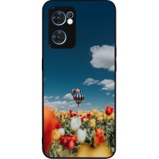Coque OPPO Reno7 5G - Silicone rigide noir Hot air balloon 2026