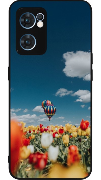 Coque OPPO Reno7 5G - Silicone rigide noir Hot air balloon 2026