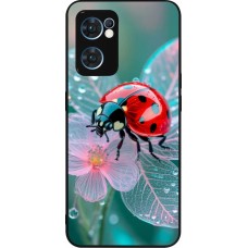 Coque OPPO Reno7 5G - Silicone rigide noir Ladybird in bloom 2026