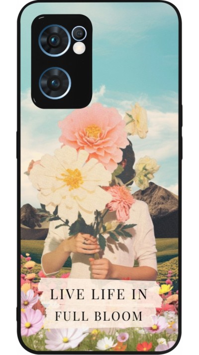 Coque OPPO Reno7 5G - Silicone rigide noir Live life in full moon 2026