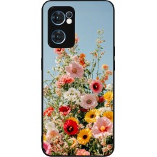 Coque OPPO Reno7 5G - Silicone rigide noir Spring flowers 2026