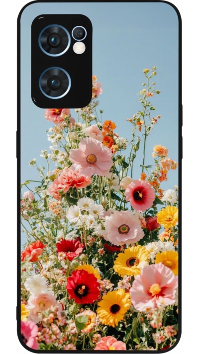 Coque OPPO Reno7 5G - Silicone rigide noir Spring flowers 2026