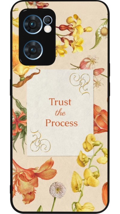 Coque OPPO Reno7 5G - Silicone rigide noir Trust the process 2026