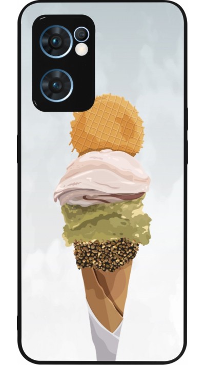 Coque OPPO Reno7 5G - Silicone rigide noir Summer 2025 Cornet