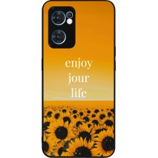 Coque OPPO Reno7 5G - Silicone rigide noir Summer 2025 Enjoy your life