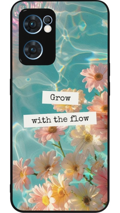Coque OPPO Reno7 5G - Silicone rigide noir Summer 2025 Grow with the flow