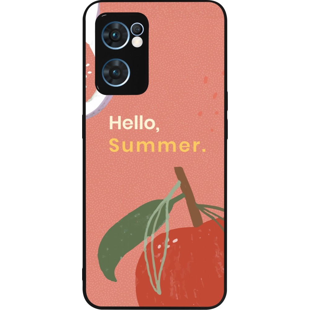 Coque OPPO Reno7 5G - Silicone rigide noir Summer 2025 Hello summer