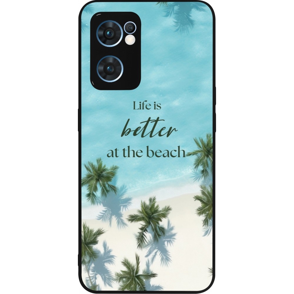 OPPO Reno7 5G Case Hülle - Silikon schwarz Summer 2025 Life is better at the beach