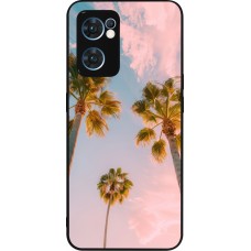 OPPO Reno7 5G Case Hülle - Silikon schwarz Summer 2025 Palmiers