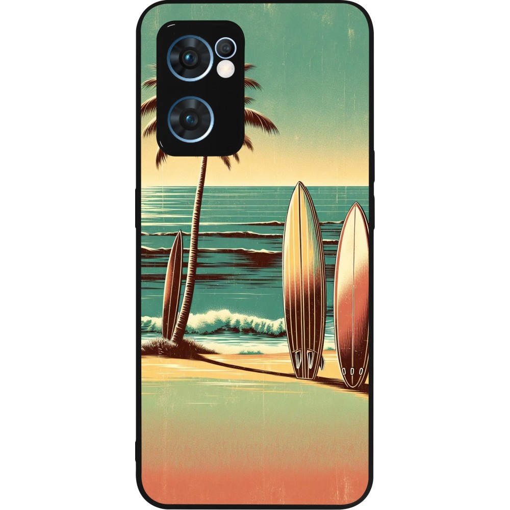 OPPO Reno7 5G Case Hülle - Silikon schwarz Surf Paradise
