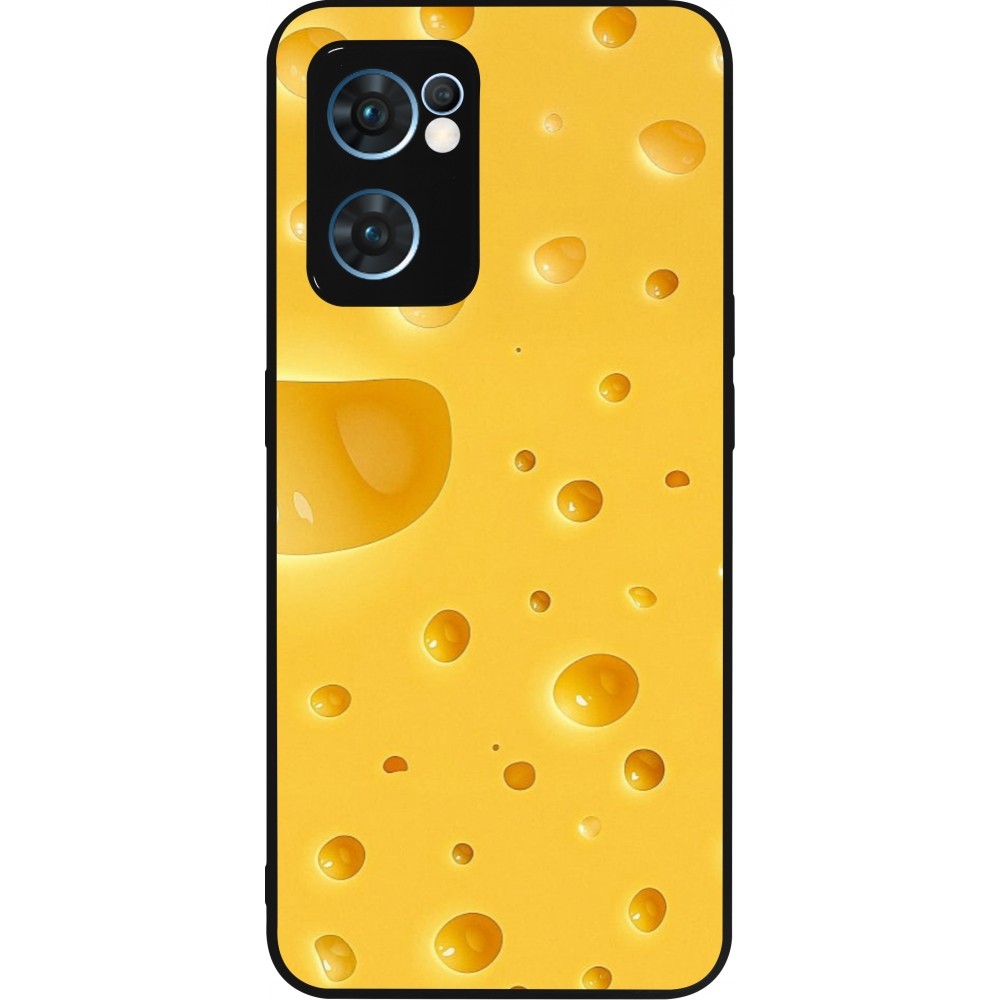 Coque OPPO Reno7 5G - Silicone rigide noir Fête Nationale Suisse Cheese