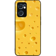 Coque OPPO Reno7 5G - Silicone rigide noir Fête Nationale Suisse Cheese