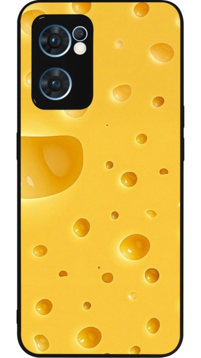 Coque OPPO Reno7 5G - Silicone rigide noir Fête Nationale Suisse Cheese