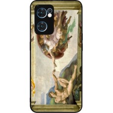 OPPO Reno7 5G Case Hülle - Silikon schwarz Kunstbild - Die Erschaffung Adams - Michelangelo