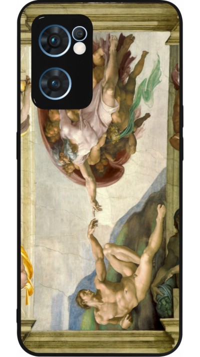 OPPO Reno7 5G Case Hülle - Silikon schwarz Kunstbild - Die Erschaffung Adams - Michelangelo
