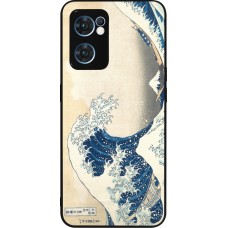OPPO Reno7 5G Case Hülle - Silikon schwarz Kunstbild - Die große Welle vor Kanagawa - Hokusai