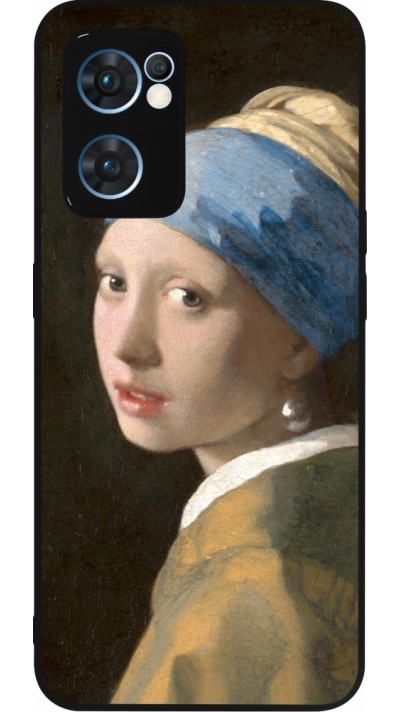OPPO Reno7 5G Case Hülle - Silikon schwarz Kunstbild - Das Mädchen mit dem Perlenohrring - Jan Vermeer
