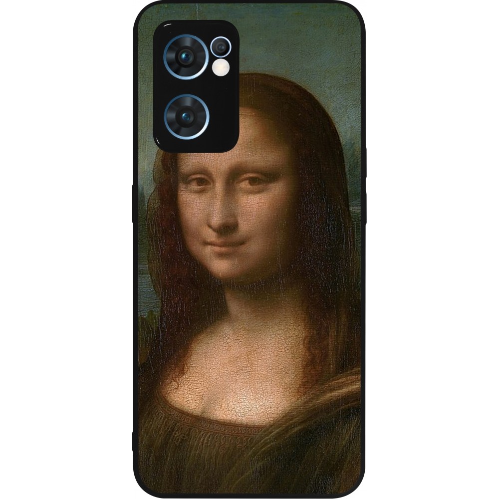 OPPO Reno7 5G Case Hülle - Silikon schwarz Kunstbild - Mona Lisa - Leonardo de Vinci
