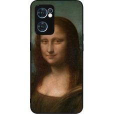 OPPO Reno7 5G Case Hülle - Silikon schwarz Kunstbild - Mona Lisa - Leonardo de Vinci