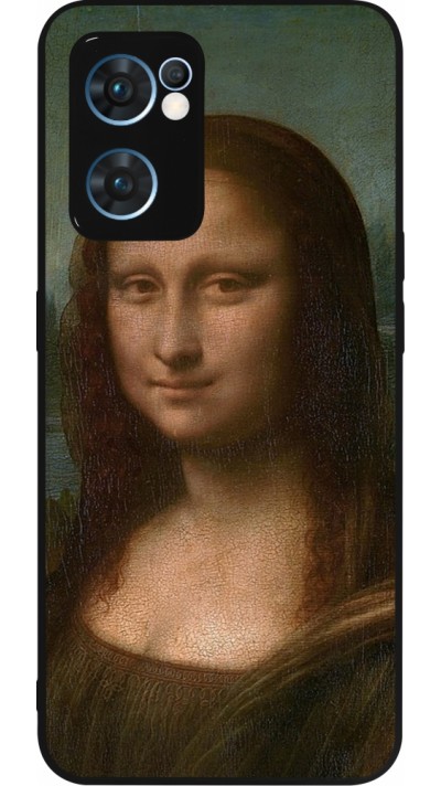 OPPO Reno7 5G Case Hülle - Silikon schwarz Kunstbild - Mona Lisa - Leonardo de Vinci
