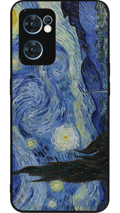 OPPO Reno7 5G Case Hülle - Silikon schwarz Kunstbild - Sternennacht - Van Gogh