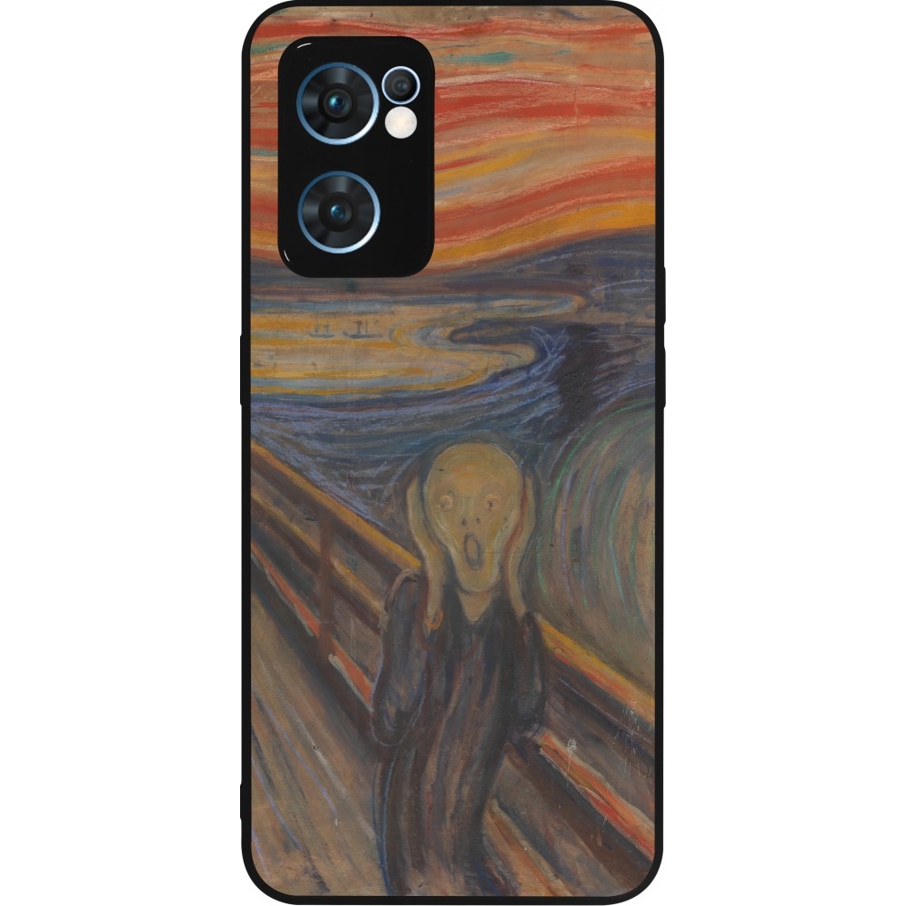 OPPO Reno7 5G Case Hülle - Silikon schwarz Kunstbild - Der Schrei - Edvard Munch