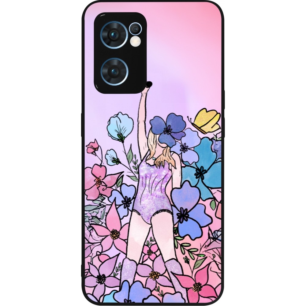 OPPO Reno7 5G Case Hülle - Silikon schwarz Taylor Swift Sketch - Pink