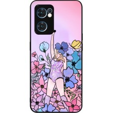 OPPO Reno7 5G Case Hülle - Silikon schwarz Taylor Swift Sketch - Pink