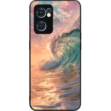 OPPO Reno7 5G Case Hülle - Silikon schwarz Wave Sunset