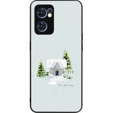 Coque OPPO Reno7 5G - Silicone rigide noir Winter 25 Cosy House