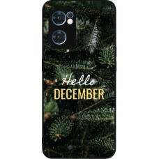 Coque OPPO Reno7 5G - Silicone rigide noir Winter 25 Winter hello december