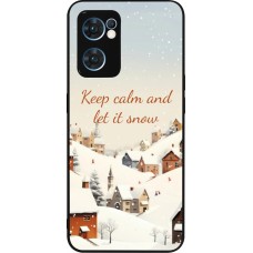Coque OPPO Reno7 5G - Silicone rigide noir Winter 25 Winter Keep calm and let it snow