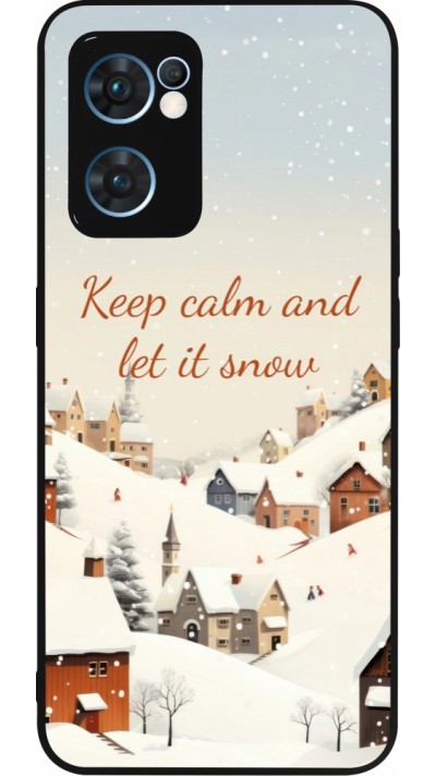 Coque OPPO Reno7 5G - Silicone rigide noir Winter 25 Winter Keep calm and let it snow