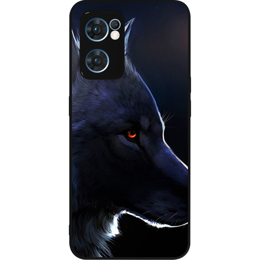 OPPO Reno7 5G Case Hülle - Silikon schwarz Wolf Shape