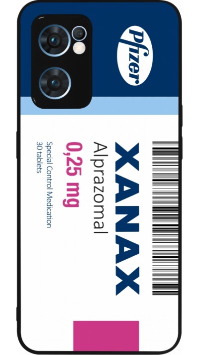 Coque OPPO Reno7 5G - Silicone rigide noir Xanax Alprazolam 2025