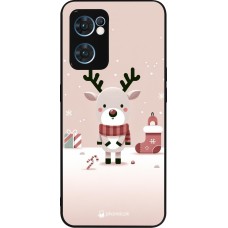OPPO Reno7 5G Case Hülle - Silikon schwarz Weihnachten 2023 Choupinette Rentier