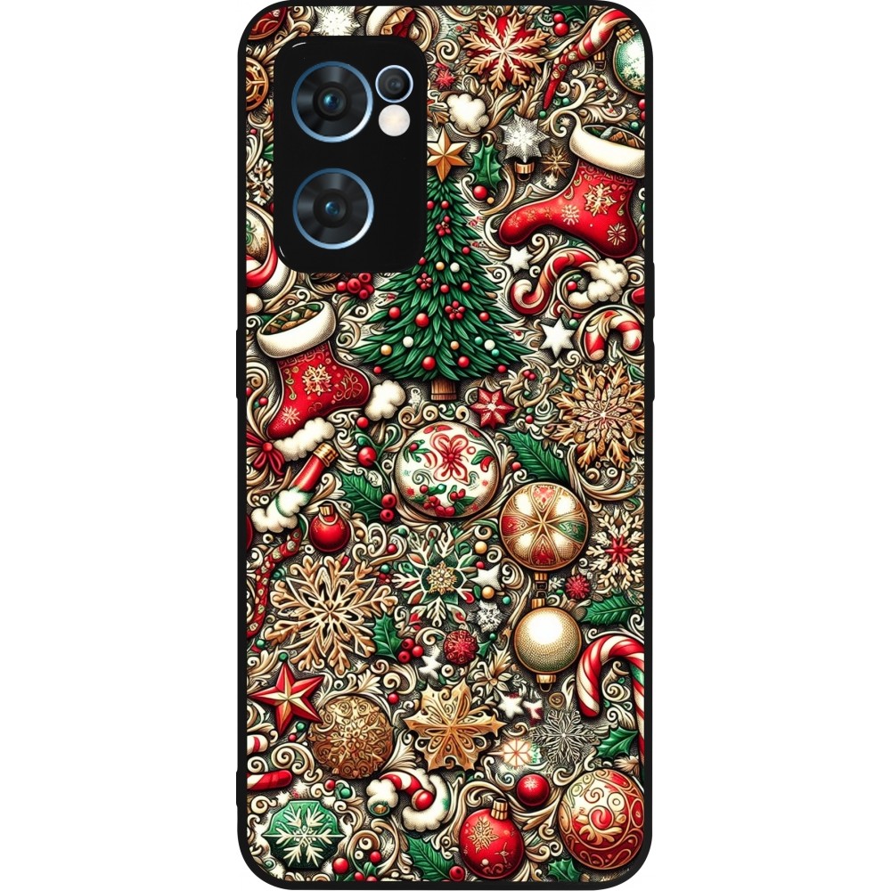 OPPO Reno7 5G Case Hülle - Silikon schwarz Weihnachten 2023 Mikromuster