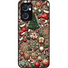 OPPO Reno7 5G Case Hülle - Silikon schwarz Weihnachten 2023 Mikromuster