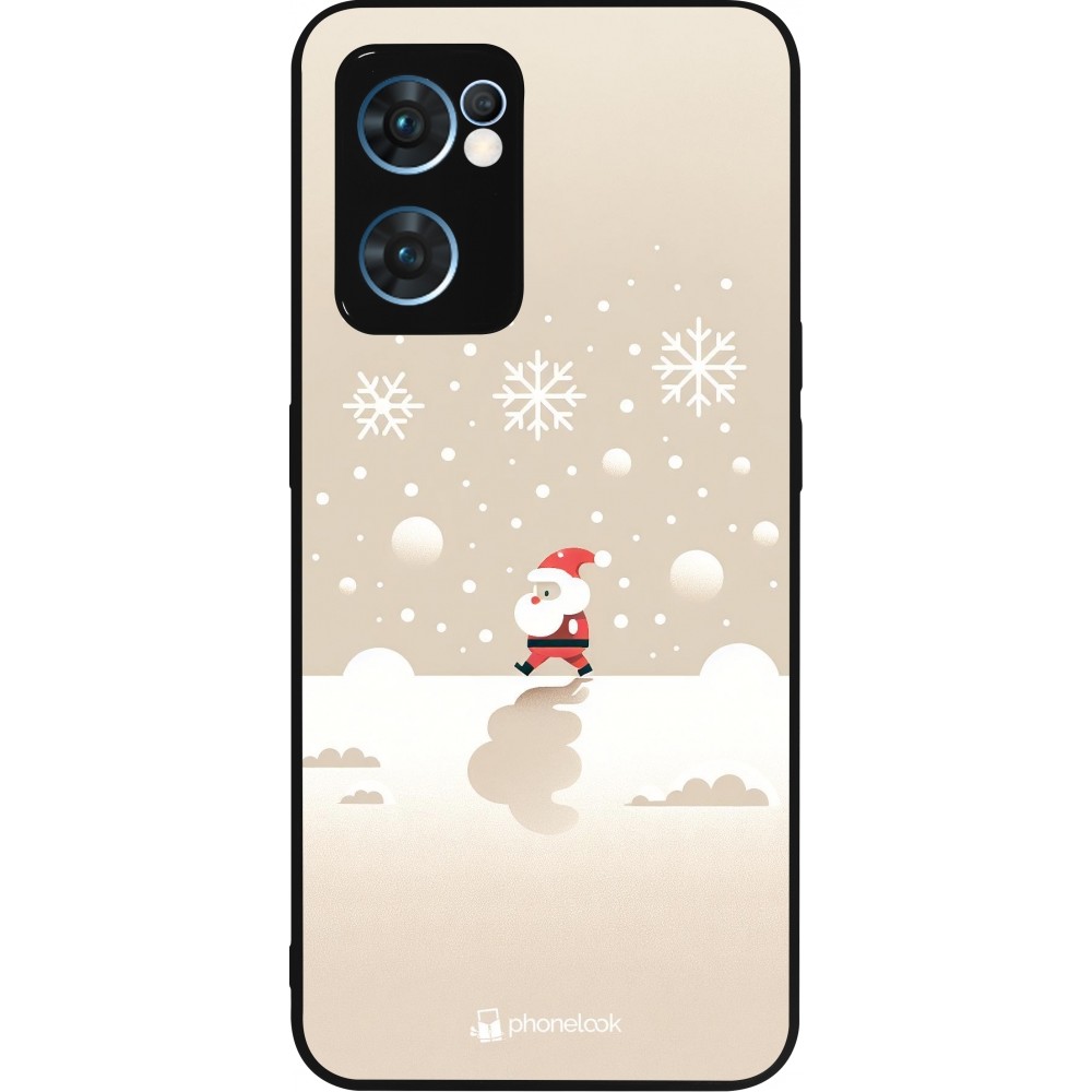 OPPO Reno7 5G Case Hülle - Silikon schwarz Weihnachten 2023 Minimalistischer Weihnachtsmann