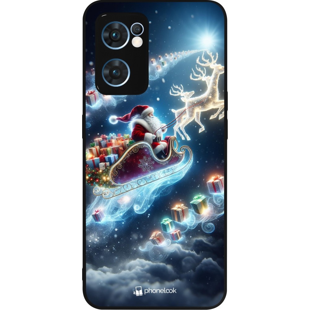OPPO Reno7 5G Case Hülle - Silikon schwarz Weihnachten 2023 Verzauberter Weihnachtsmann